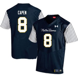 Notre Dame Fighting Irish Men's Cole Capen #8 Navy Under Armour Alternate Authentic Stitched College NCAA Football Jersey EWX2899MU